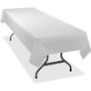 Tablemate Heavy-duty Plastic Table Covers - 108" Length x 54" Width - Plastic - White - 6 / Pack