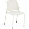 Safco Next Stack Chair - White Polypropylene Seat - White Polypropylene Back - Tubular Steel Frame - Four-legged Base - 4 / Carton
