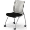 Mayline Thesis - Static Back, Armless - Gray Fabric Seat - Light Gray Poly Back - Gray Frame - Four-legged Base - 2 / Carton