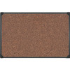 MasterVision Techcork Board - 48" Height x 36" Width - Brown Rubber Surface - Self-healing - Black Aluminum Frame - 1 Each