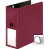 Business Source 5" D-Ring Binder - 5" Binder Capacity - 1050 Sheet Capacity - Slant D-Ring Fastener(s) - Internal Pocket(s) - Burgundy - Transparent, Lay Flat, Label Holder, Spine - 1 Each