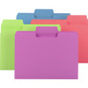 Smead SuperTab 1/3 Tab Cut Letter Recycled Top Tab File Folder - 8 1/2" x 11" - 3/4" Expansion - Top Tab Location - Stock - Bright Purple, Bright Pink, Bright Green, Bright Blue - 10% Recycled - 24 / Pack