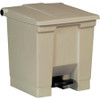 Rubbermaid Commercial Step-on Waste Container - 8 gal Capacity - 17.1" Height x 15.8" Width x 16.3" Depth - Plastic - Beige - 1 Each Each