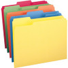 Smead 1/3 Tab Cut Letter Recycled Top Tab File Folder - 8 1/2" x 11" - 3/4" Expansion - Top Tab Location - Assorted Position Tab Position - Blue, Green, Orange, Red, Yellow - 10% Recycled - 100 / Box