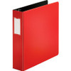 Business Source Slanted D-ring Binders - 2" Binder Capacity - 3 x D-Ring Fastener(s) - 2 Internal Pocket(s) - Chipboard, Polypropylene - Red - PVC-free, Non-stick, Spine Label, Gap-free Ring, Non-glare, Heavy Duty, Open and Closed Triggers - 1 Each