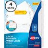 Avery Big Tab Printable Label Dividers, Easy Peel Labels, 8 Tabs - 32 x Divider(s) - 8 - 8 Tab(s)/Set - 8.5" Divider Width x 11" Divider Length - 3 Hole Punched - White Paper Divider - White Paper Tab(s) - 4 / Pack