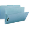 Smead 1/3 Tab Cut Legal Recycled Fastener Folder - 9 1/2" x 14 5/8" - 125 Sheet Capacity - 1" Expansion - 2 x 2K Fastener(s) - Folder - Assorted Position Tab Position - Pressboard, Paper - Blue - 100% Recycled - 25 / Box