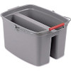 Rubbermaid Commercial 19 QT Double Pail - 19 quart - Dual Bucket, Handle - 17.8" x 18.1" - Plastic - Gray - 1 Each