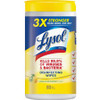 Lysol Disinfecting Wipes - Ready-To-Use Wipe - Lemon, Lime Blossom Scent - 80 / Tub - 80 / Each - White