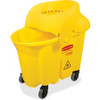 Rubbermaid Commercial WaveBrake 35 QT Institution Bucket & Wringer - 35 quart - Splash Resistant, Handle - 20.5" x 16.8" - Tubular Steel, Plastic - Yellow - 1 / Carton