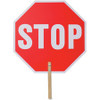 Tatco Handheld Stop Sign - 1 Each - Stop Print/Message - 18" Width x 18" Height - White Print/Message Color - Weather Proof, Long Lasting, Lightweight, Comfortable Grip - Wood - Red