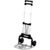 Safco Stow-Away Hand Truck - Telescopic Handle - 110 lb Capacity - 4 Casters - 5" Caster Size - Aluminum - x 16.3" Width x 25" Depth x 39.5" Height - Aluminum Frame - Silver, Black - 1 Each