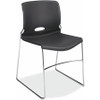 HON Olson Chair - Plastic Seat - Lava Plastic Back - Chrome Steel Frame - Lava - Plastic - 4 / Carton