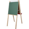 Flipside Child's Deluxe Double Easel - White/Green Surface - Solid Wood Frame - Rectangle - Floor Standing - Assembly Required - 1 Each
