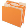 Pendaflex 1/3 Tab Cut Letter Recycled Top Tab File Folder - 8 1/2" x 11" - Top Tab Location - Assorted Position Tab Position - Orange - 10% Recycled - 100 / Box