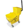 Genuine Joe 35 QT Side Press Mop Bucket Wringer Combo - 35 quart - Caster - 21" x 16" x 14" - Yellow - 1 Each