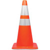 Tatco 28" Traffic Cone - 1 / Each - 28" Height - Cone Shape - Stackable, Sturdy - Orange, Silver