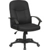 Lorell Executive Fabric Mid-Back Chair - Black Fabric Seat - Black Fabric Back - Black Frame - 5-star Base - 1 Each