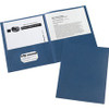 Avery Letter Pocket Folder - 8 1/2" x 11" - 40 Sheet Capacity - 2 Internal Pocket(s) - Dark Blue - 125 / Carton