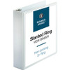 Business Source Basic D-Ring White View Binders - 2" Binder Capacity - Letter - 8 1/2" x 11" Sheet Size - D-Ring Fastener(s) - Polypropylene - White - 1.50 lb - Clear Overlay - 1 Each