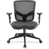 Lorell Executive Chair - Mid Back - Black - Leather, Nylon, Polyurethane, Mesh - 1 Each