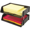 Deflecto Industrial Tray Side-Load Stacking Tray - 1500 x Sheet - 2 Tier(s) - 3.5" Height x 16.5" Width x 11.8" Depth - Black - Plastic - 2 / Set