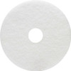 Genuine Joe Floor Cleaner Pad - 5/Carton - Round x 16" Diameter - Scrubbing, Cleaning - 350 rpm to 800 rpm Speed Supported - Resilient, Flexible - White