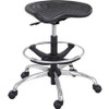 Safco Sitstar Height Adjustable Stool - Polyurethane Seat - Metal Frame - 5-star Base - Black - 1 Each