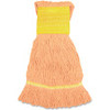 Genuine Joe GJOSOR5B, Wide Band Synthetic Blend Mophead, 1 Each, Orange - Synthetic, Cotton, Rayon, Fiber
