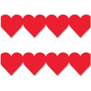 Hygloss Red Heart Globe Design Border Strips - 12 x Heart Shape - Damage Resistant, Durable, Long Lasting - 36" Height x 3" Width - Red - 12 / Pack