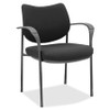 Lorell Fabric Back Guest Chair - Fabric Seat - Fabric Back - Plastic Frame - Black - Armrest - 1 Each