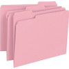 Smead Colored 1/3 Tab Cut Letter Recycled Top Tab File Folder - 8 1/2" x 11" - 3/4" Expansion - Top Tab Location - Assorted Position Tab Position - Pink - 10% Recycled - 100 / Box