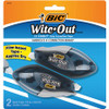 BIC Wite-Out EZ CORRECT Grip Correction Tape - 33.50 ft Length - 1 Line(s) - White Tape - Rubber Grip - 2 / Pack - White