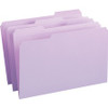 Smead Colored 1/3 Tab Cut Legal Recycled Top Tab File Folder - 8 1/2" x 14" - 3/4" Expansion - Top Tab Location - Assorted Position Tab Position - Lavender - 10% Recycled - 100 / Box