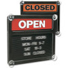 HeadLine Open/Closed Letter Board Sign - 1 Each - Open/Closed Print/Message - 15" Width x 13" Height - Rectangular Shape - White, Black Print/Message Color - Both Sides Display - Black