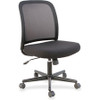 Lorell Mesh Back Armless Task Chair - Fabric Seat - Fabric Back - Black - 1 Each