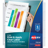 Avery Index Maker Index Divider - 5 x Divider(s) - 5 - 5 Tab(s)/Set - 8.5" Divider Width x 11" Divider Length - 3 Hole Punched - Clear Plastic Divider - Clear Plastic Tab(s) - 1