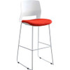 Lorell Arctic Series Bar Stool - Red Fabric, Foam Seat - White Back - 2 / Carton