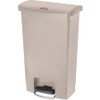 Rubbermaid Commercial Slim Jim 13G Front Step Container - 13 gal Capacity - 28.3" Height x 11.5" Width - Resin, Plastic, Poly - Beige - 1 Each