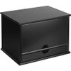 Victor 4720-5 Midnight Black Desktop Organizer - 4 Compartment(s) - 1 Drawer(s) - 14" Height x 10.8" Width x 9.8" Depth - Desktop - Black - Wood, Rubber, Faux Leather - 1Each