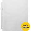 Business Source Top-Loading Poly Sheet Protectors - 3.2 mil Thickness - For Letter 8 1/2" x 11" Sheet - 3 x Holes - Ring Binder - Rectangular - Clear - Polypropylene - 500 / Carton
