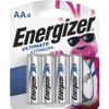 Energizer Ultimate Lithium AA Batteries, 4 Pack - For Multipurpose - AA - 1.5 V DC - 3000 mAh - Lithium Iron Disulfide (Li-FeS2) - 4 / Pack