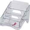 Officemate 4-tier BCA Business Card Holder - 4" x 3.8" x 4" x - Plastic - 1 Each - Clear