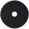 3M Black Stripping Pads - 5/Carton - Round x 17" Diameter - Stripping, Floor - Hard, Concrete Floor - 175 rpm to 600 rpm Speed Supported - Textured, Adhesive, Durable, Abrasive, Dirt Remover - Nylon, Polyester Fiber - Black