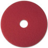 3M Red Buffer Pad 5100 - 12" Diameter - 5/Carton x 12" Diameter - Red