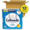 Kimberly-Clark CleanCare Bath Tissue - 312 Sheets/Roll - White - Fiber - Strong, Thick, Soft, Sewer-safe, Septic Safe, Flushable, Clog Safe, Hypoallergenic, Biodegradable, Textured - For Bathroom, Toilet - 12 Rolls Per Pack - 4 / Carton