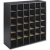 Safco Laminate Wood Mail Sorter - 36 Compartment(s) - Compartment Size 5" x 4.88" x 11.75" - 32.8" Height x 33.8" Width x 12" Depth - Sturdy, Adjustable, Durable, Stackable - 80% Recycled - Black - Particleboard, Plastic, Fiberboard - 1 Each