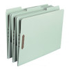 Smead 1/3 Tab Cut Letter Recycled Fastener Folder - 8 1/2" x 11" - 1" Expansion - 2 x 2K Fastener(s) - 2" Fastener Capacity for Folder - Top Tab Location - Right of Center Tab Position - Pressboard - Gray, Green - 100% Recycled - 25 / Box