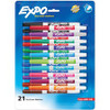Expo Low-Odor Dry Erase Fine Tip Markers - Fine Marker Point - Assorted Alcohol Based Ink - 21 / Pack