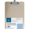 Business Source Spring Clip Plastic Clipboard - 8 1/2" x 11" - Spring Clip - Plastic - Smoke - 1 Each